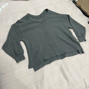 Aerie Green Cozy Ribbed Sweatshirt